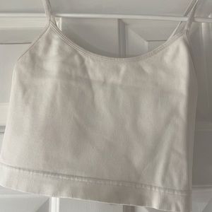 White Garage Crop Top